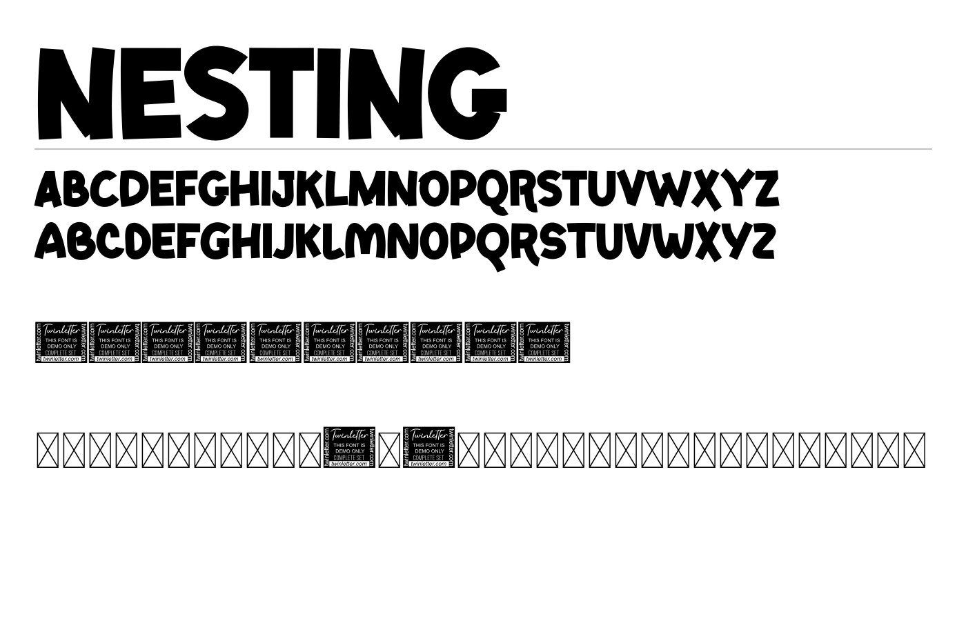 Nesting Font preview
