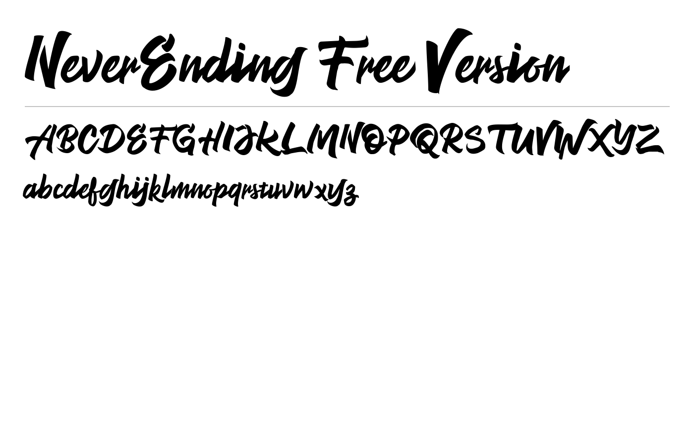 Never Ending Font preview