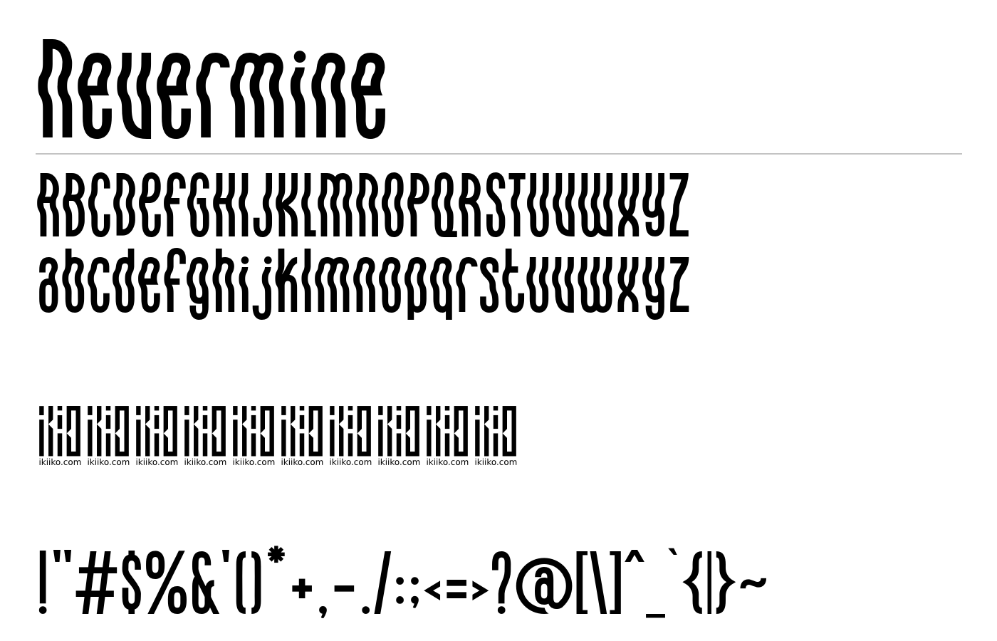 Nevermine Font preview
