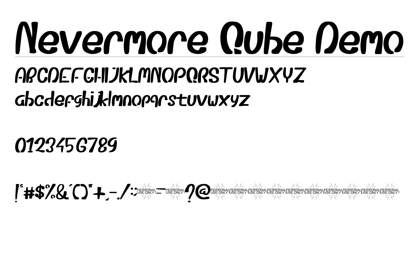 Nevermore Qube Font preview