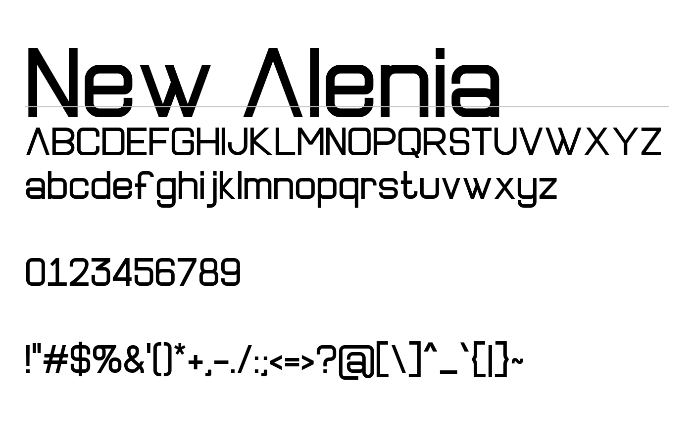 New Alenia Font preview