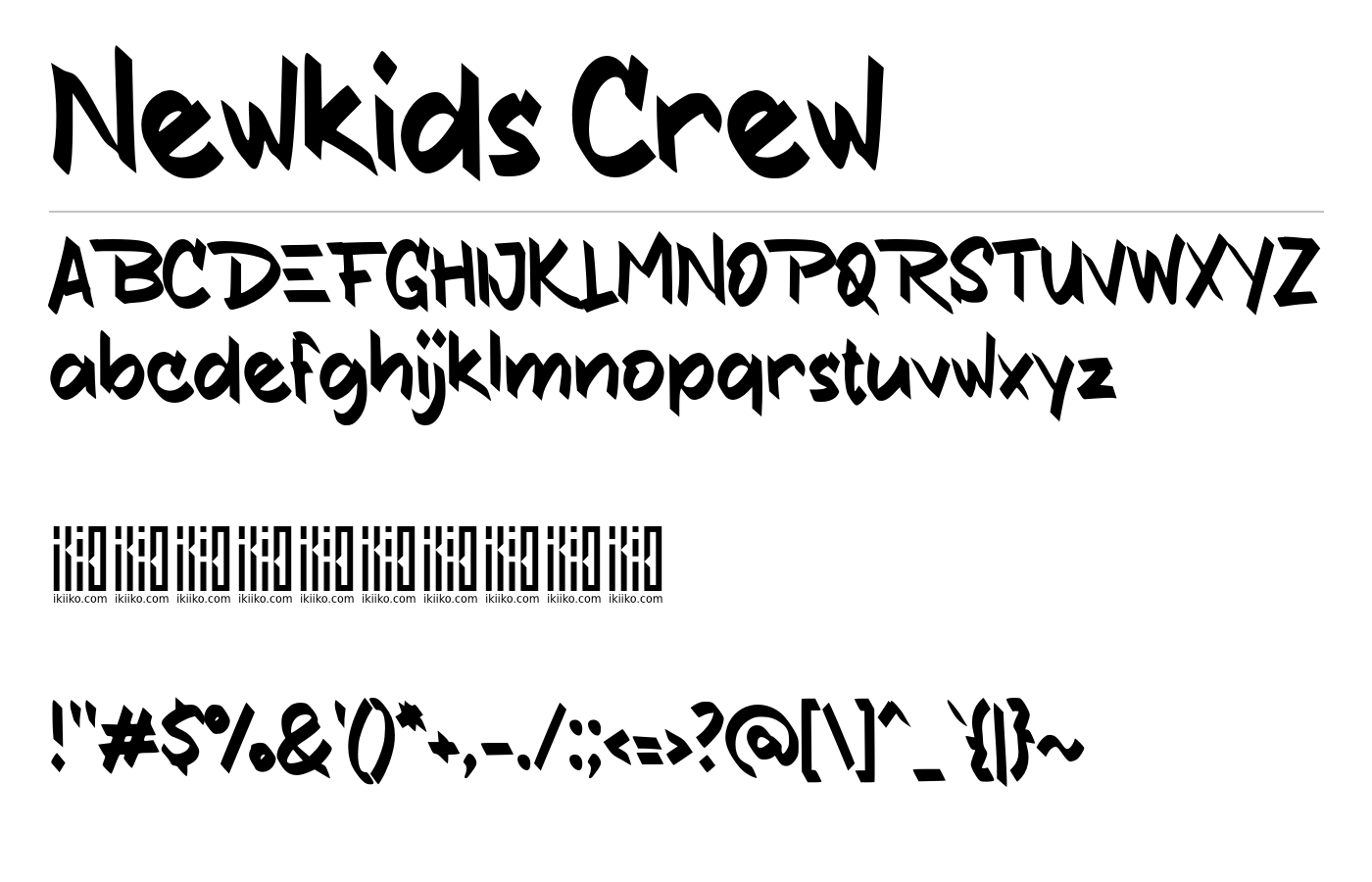 New Kids Crew Font preview