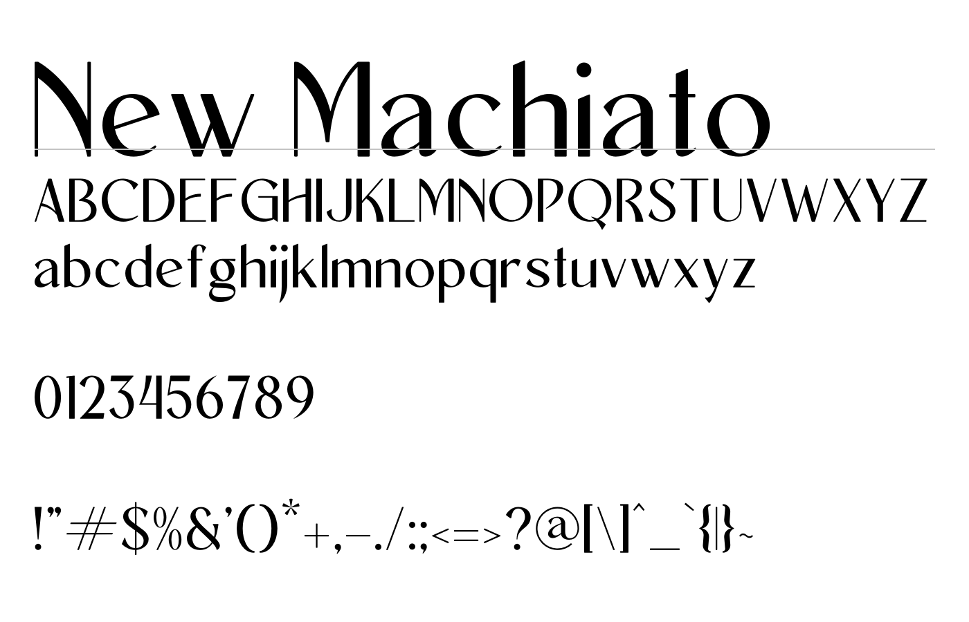 New Machiato Font preview