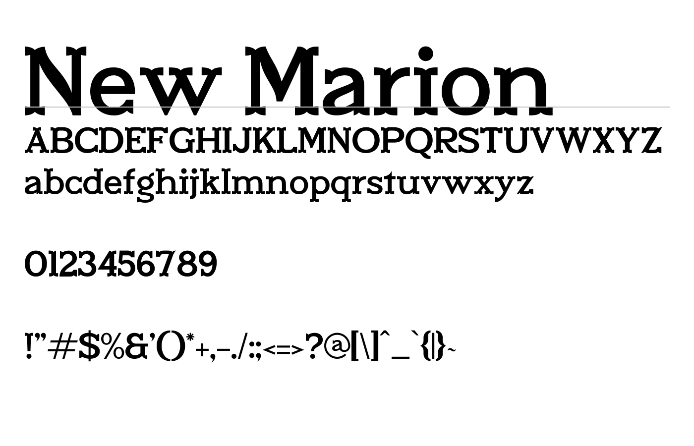 New Marion Font preview