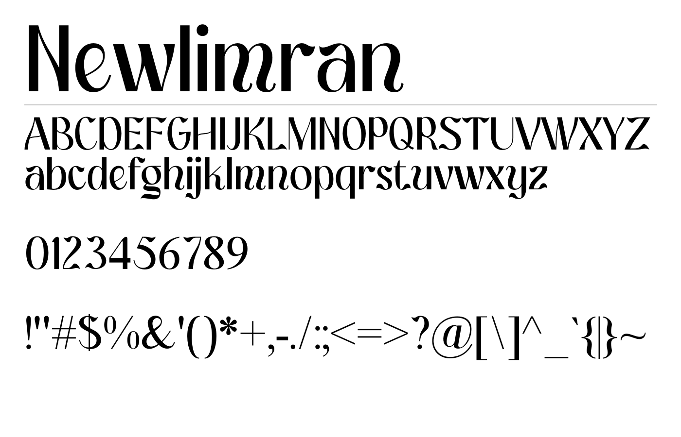 Newlimran Font preview