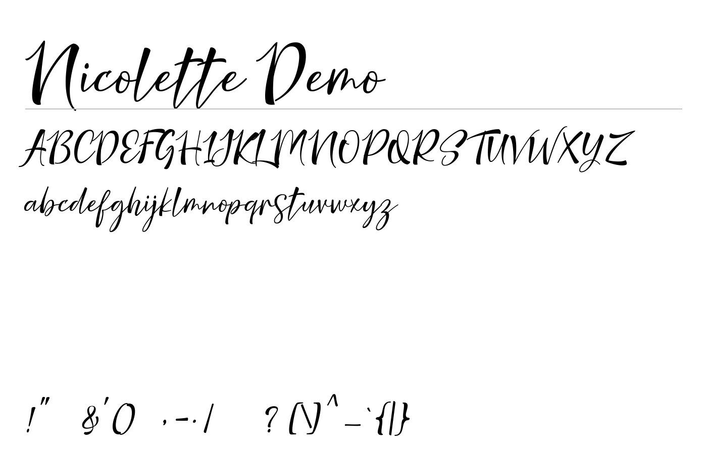 Nicolette Script Demo preview