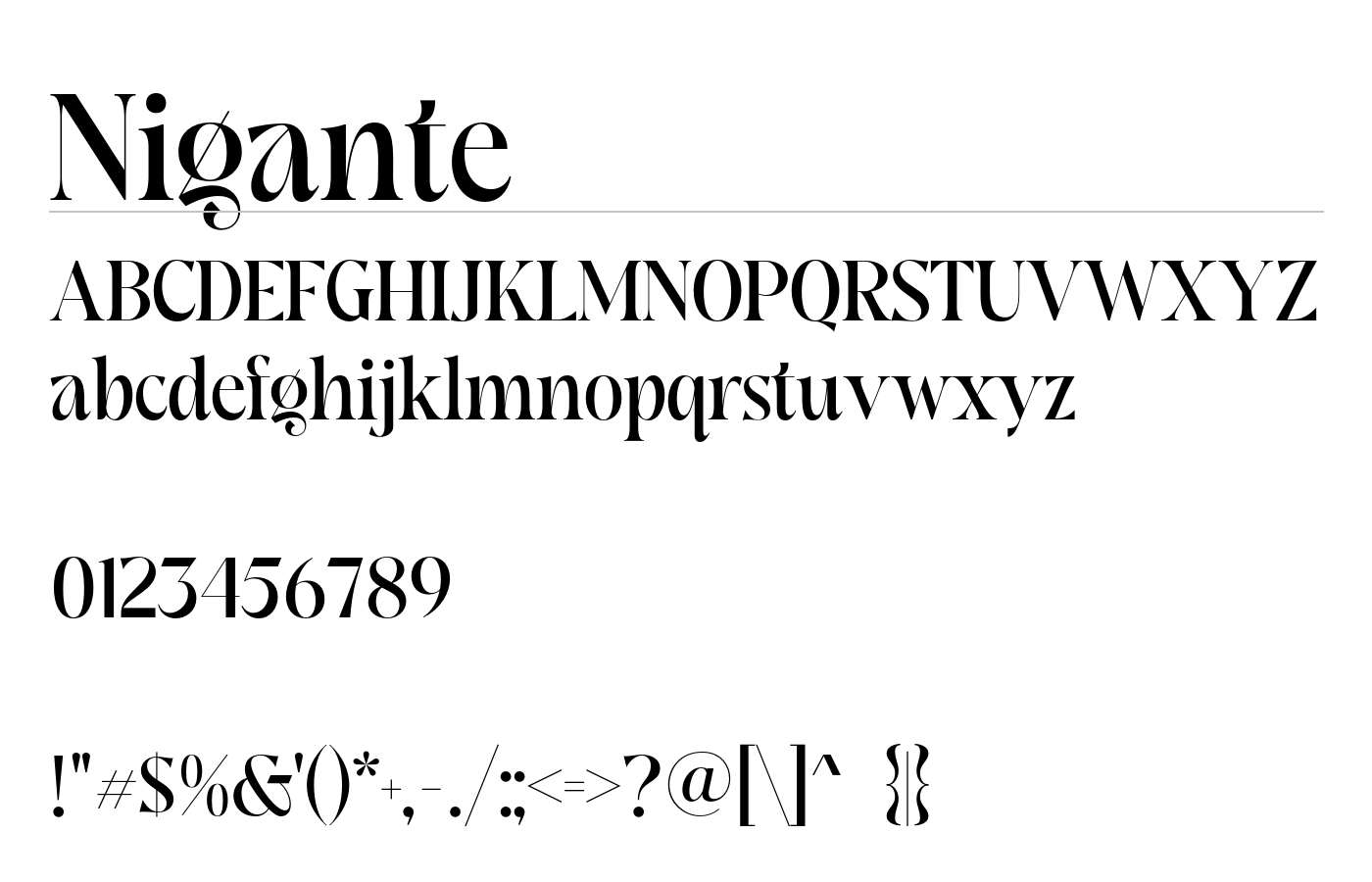 Nigante Font preview