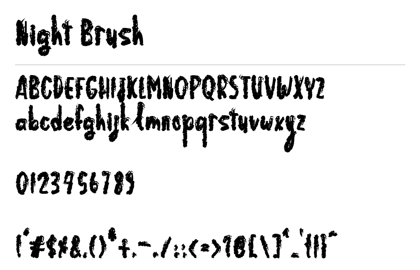 Night Brush Font preview