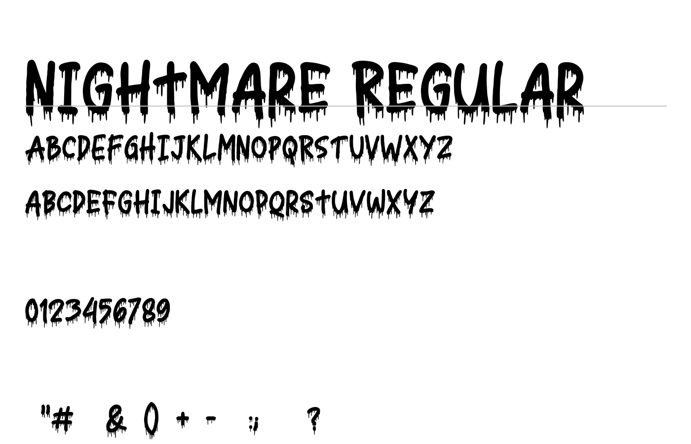 Nightmare Font preview