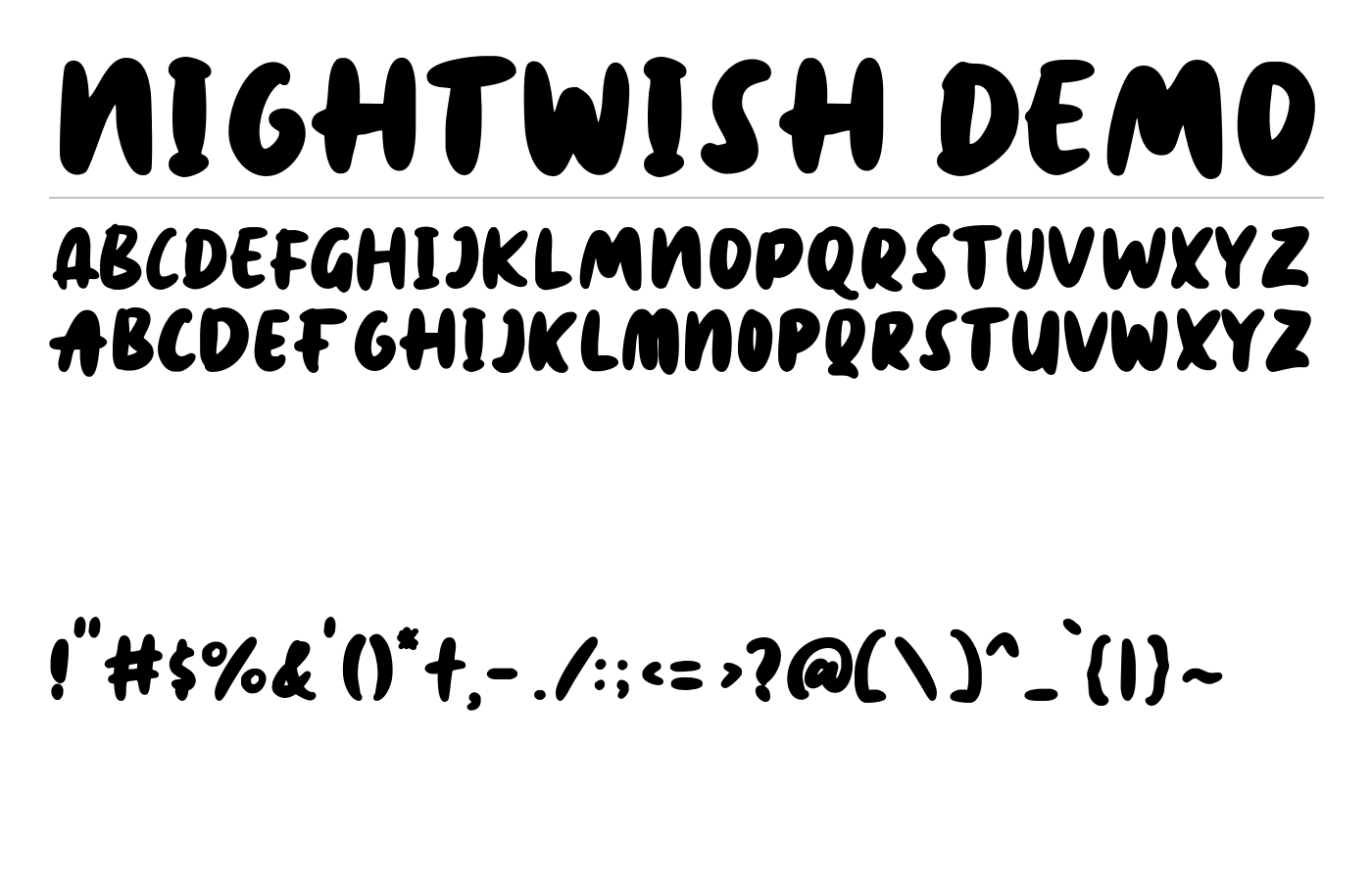 Nightwish Font preview