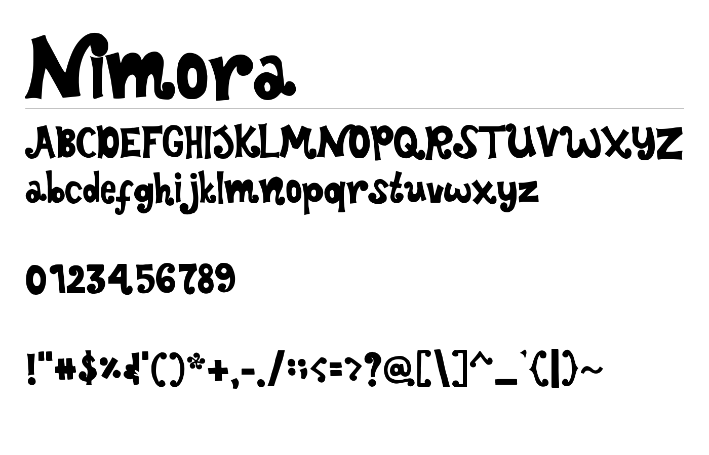Nimora Font preview
