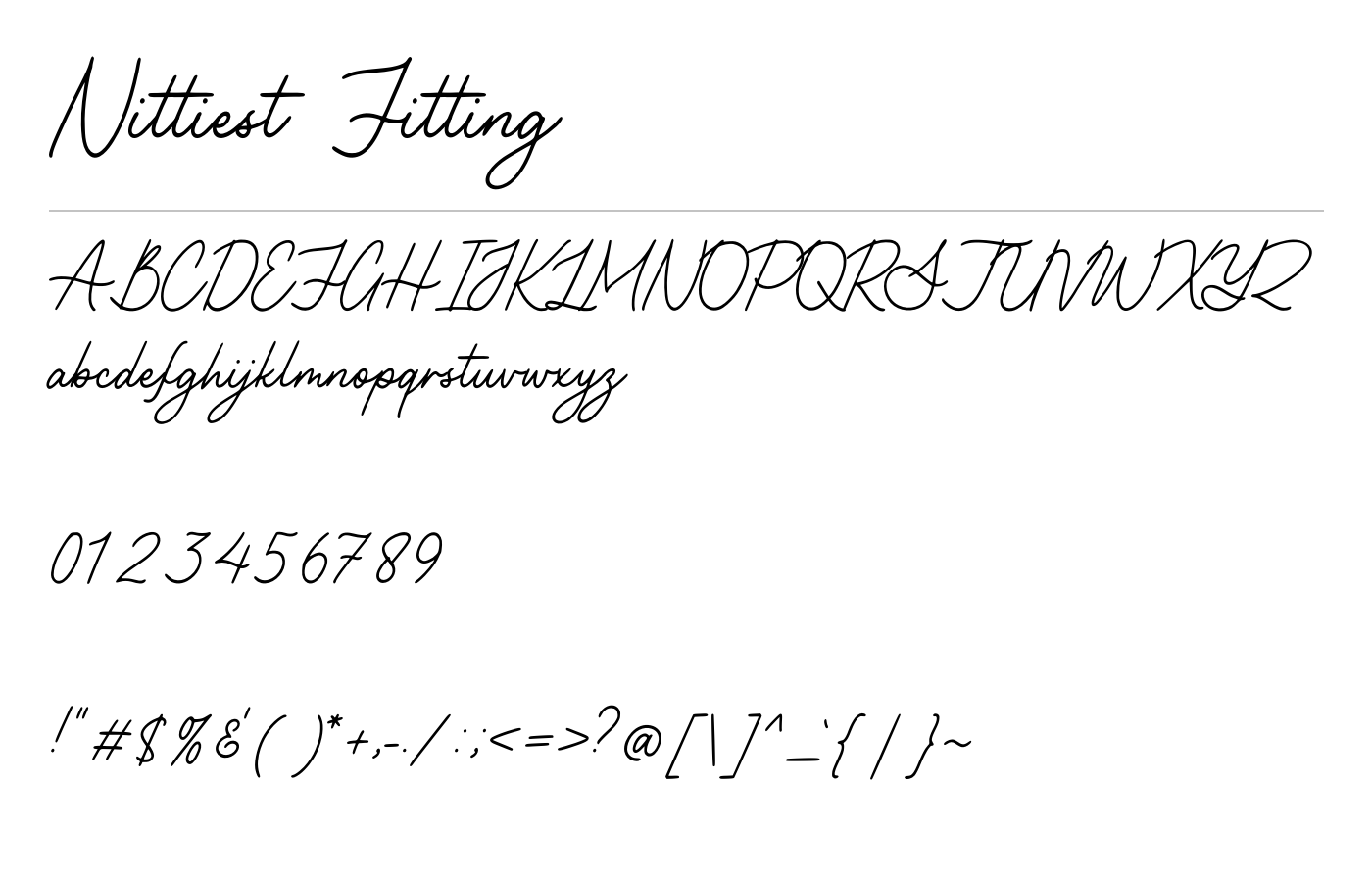 Nittiest Fitting Font preview