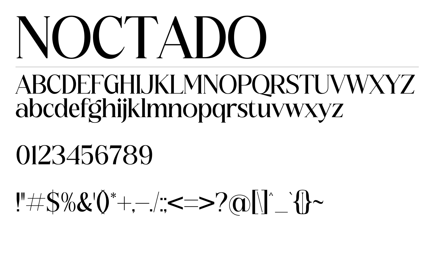 Noctado Font preview