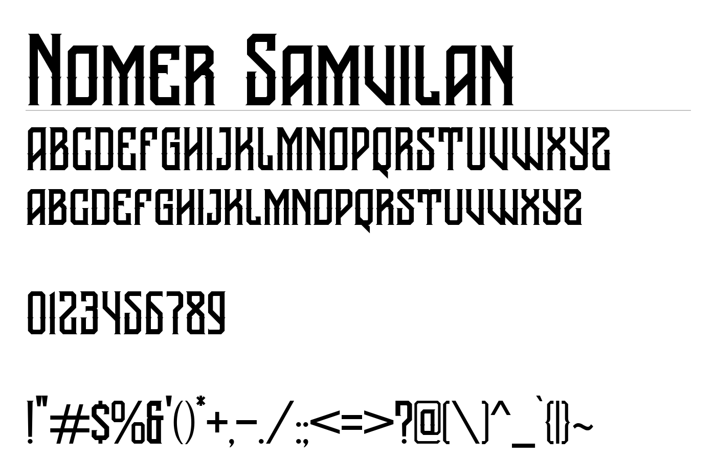 Nomer Samvilan Font preview