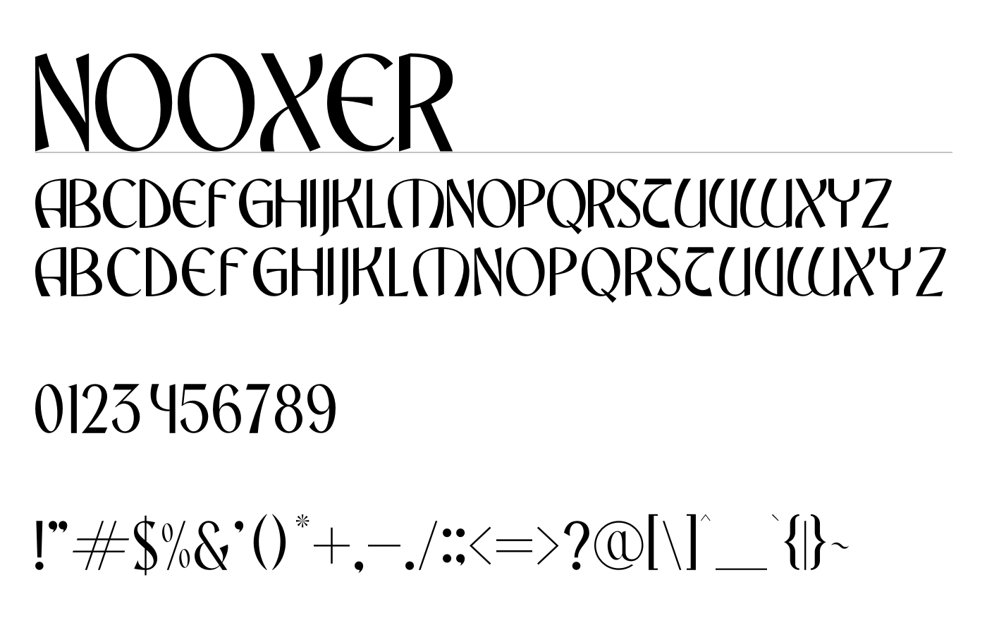 Nooxer Font preview