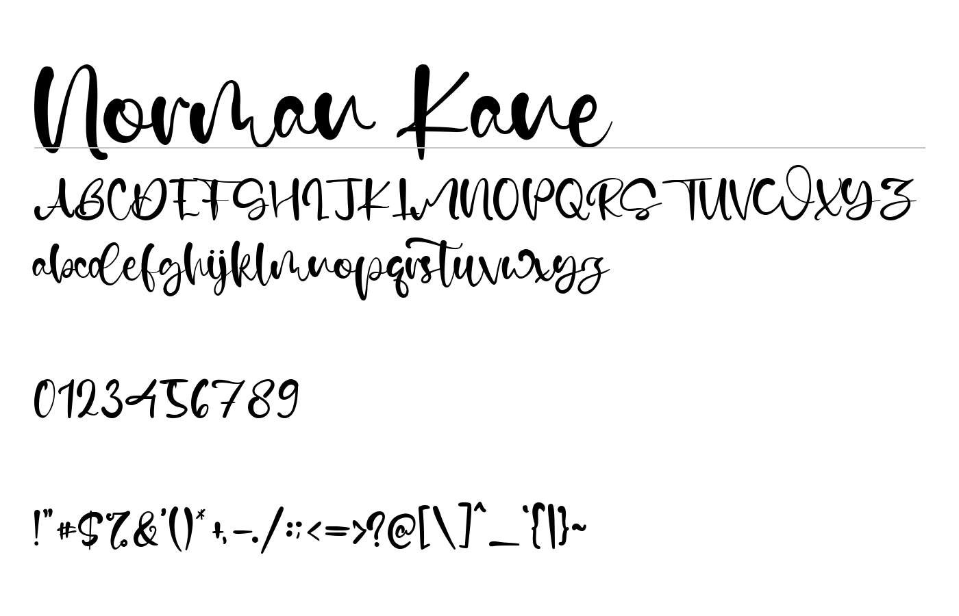 Norman Kane Font preview