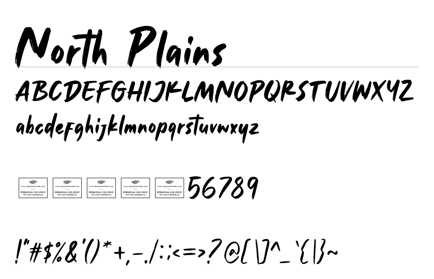 North Plains Font preview