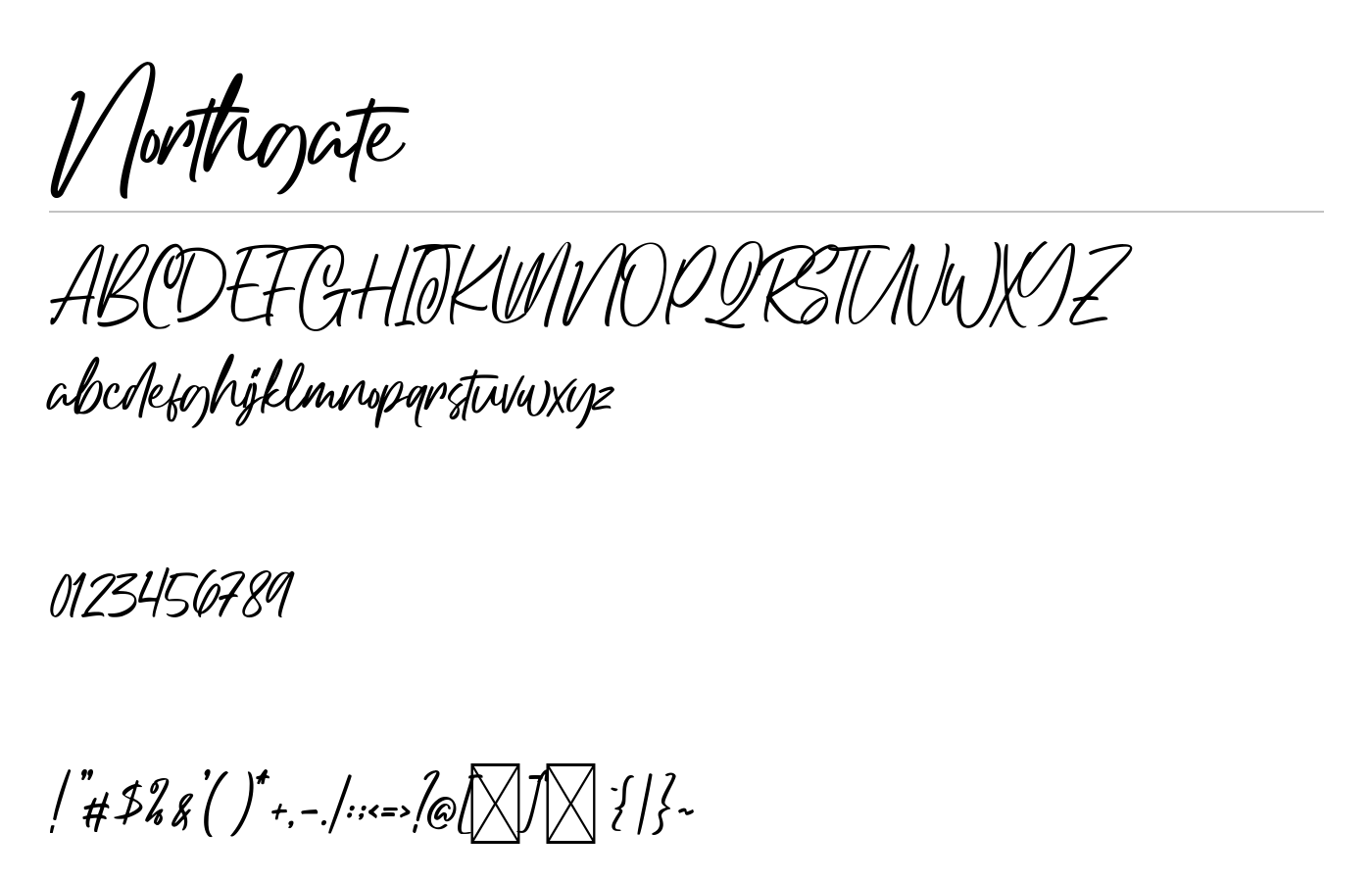 Northgate Font preview