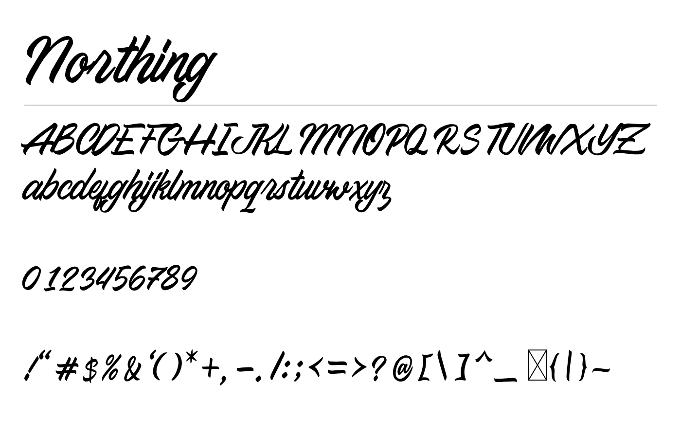 Northing Font preview