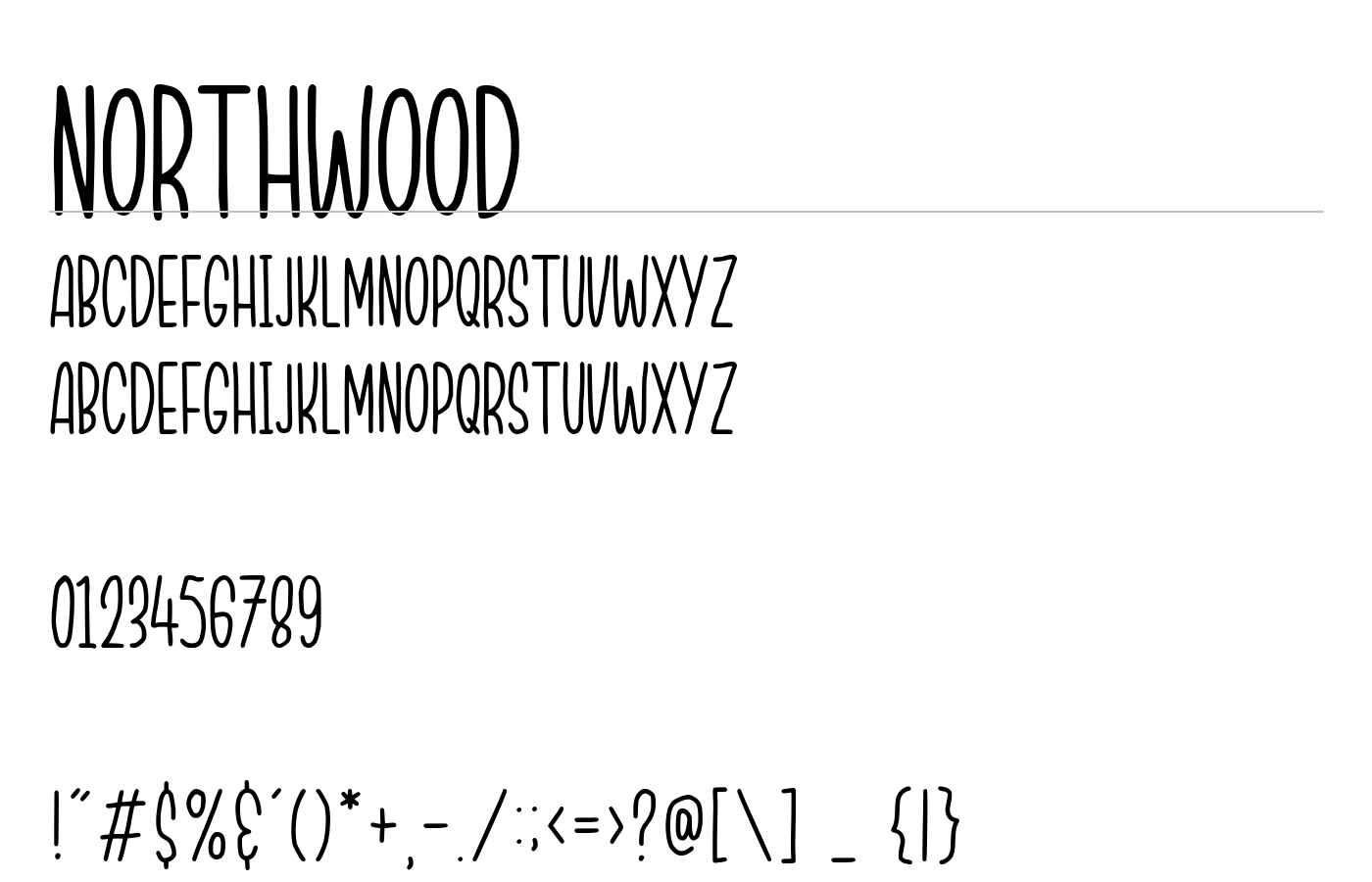 Northwood Font preview