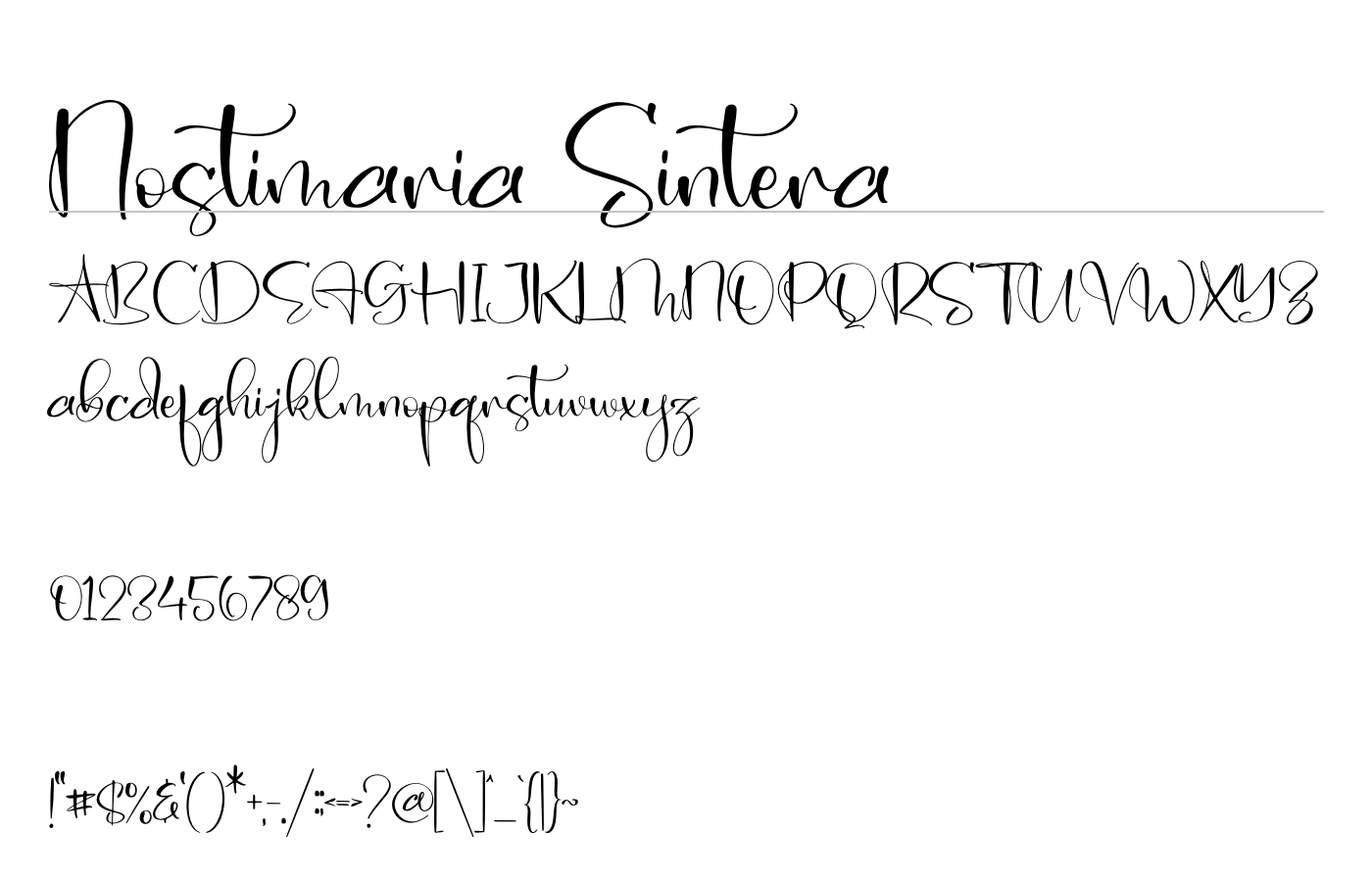 Nostimaria Sintera Font preview
