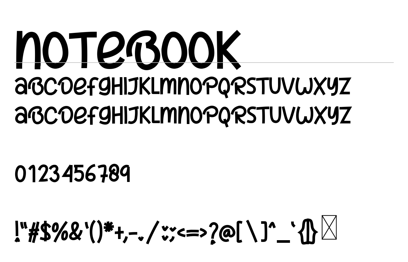 Notebook Font preview