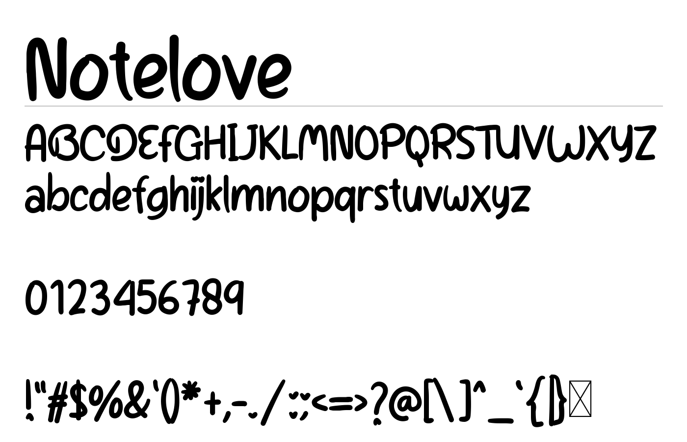 Notelove Font preview