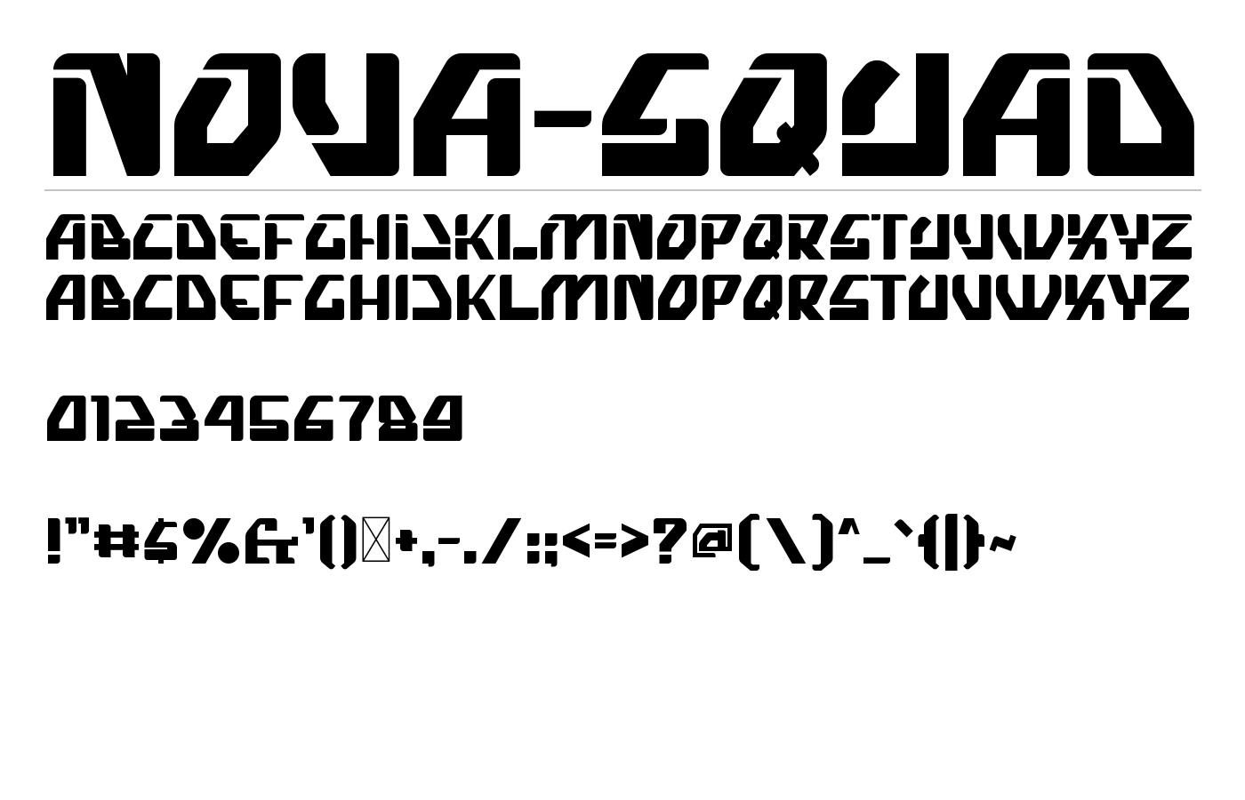 Nova Squad Font preview