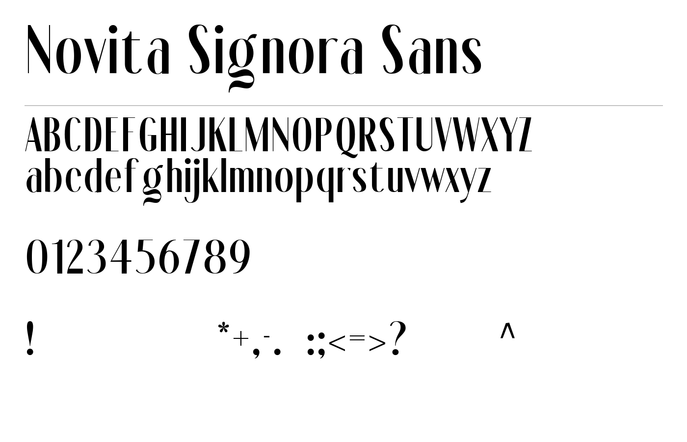 Novita Signora Font preview