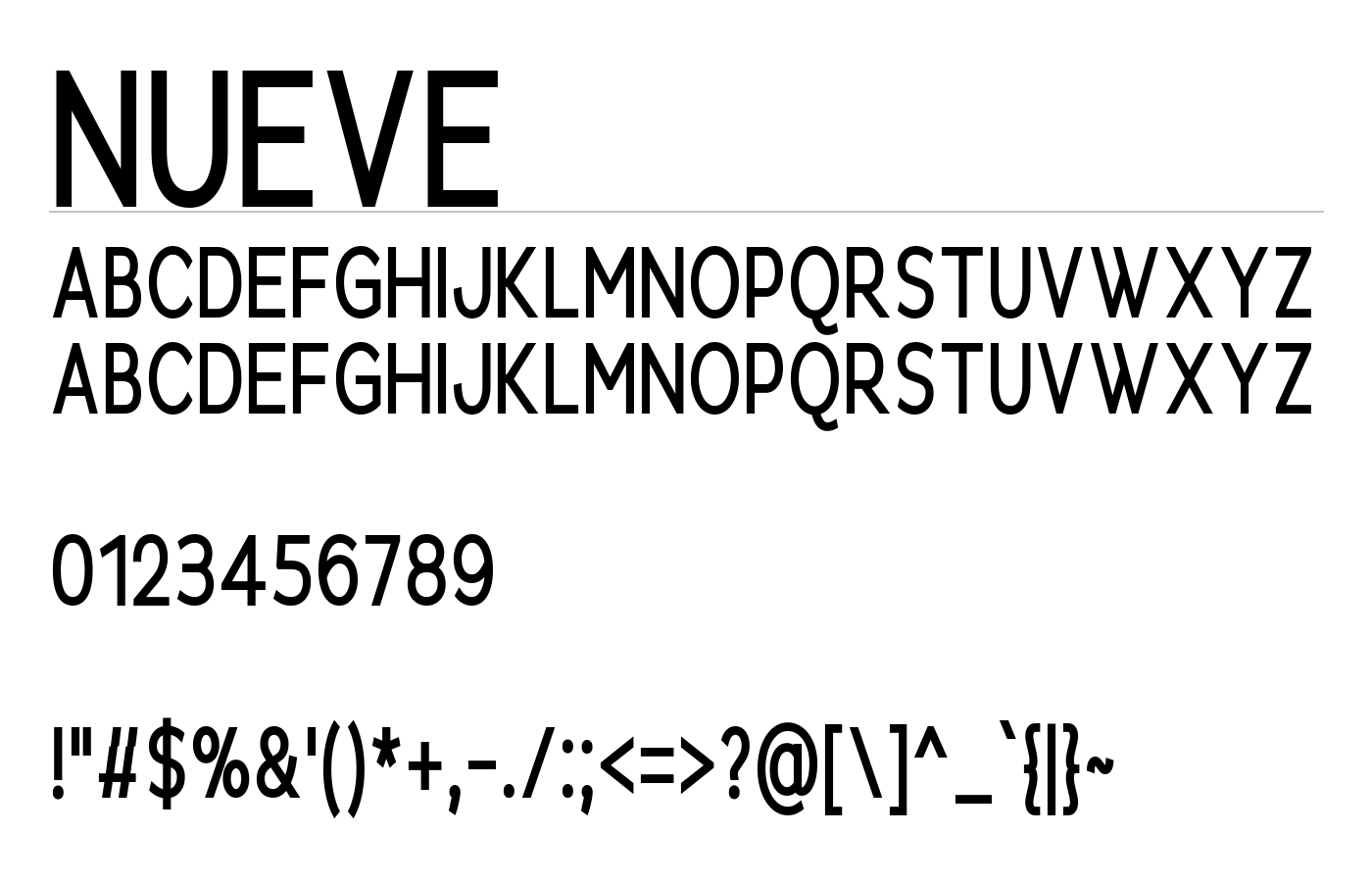 Nueve Font preview