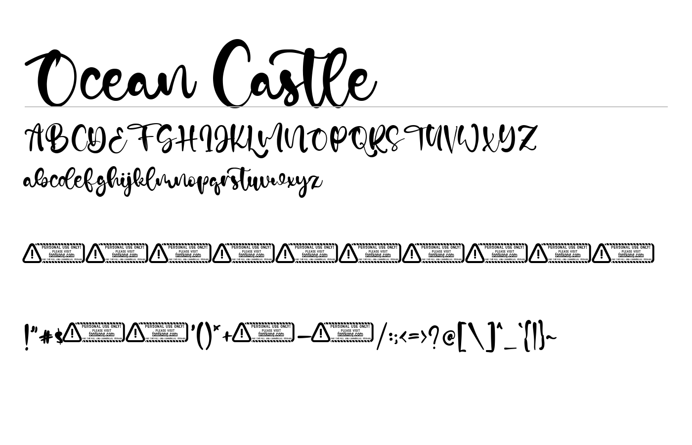 Ocean Castle Font preview