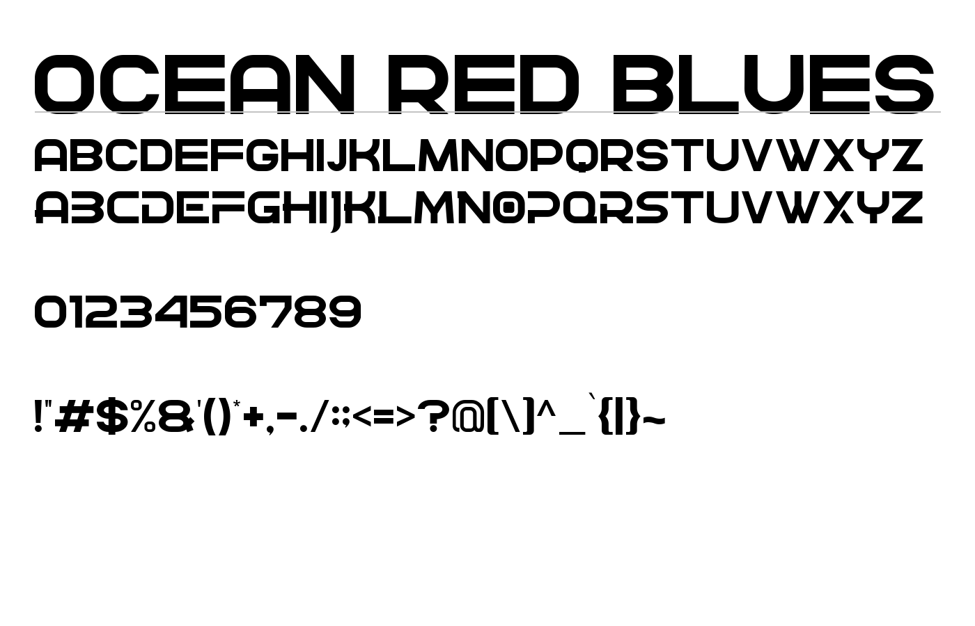 Ocean Red Blues Font preview