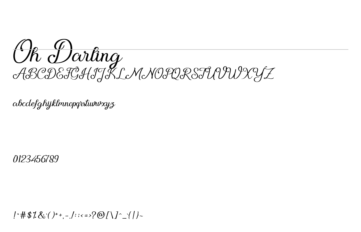 Oh Darling Font preview