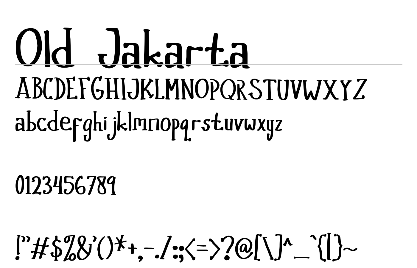 Old Jakarta Font preview
