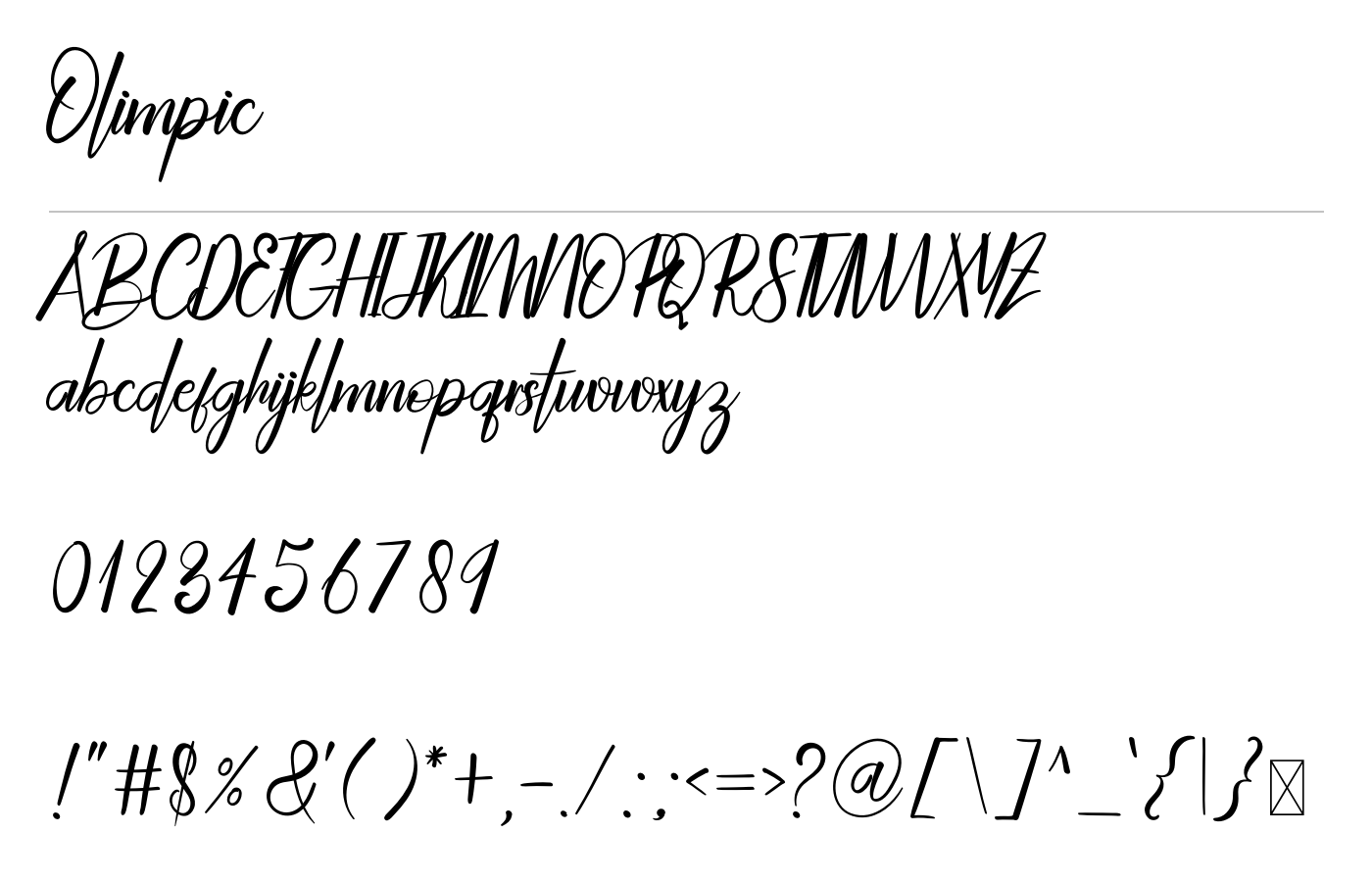 Olimpic Font preview