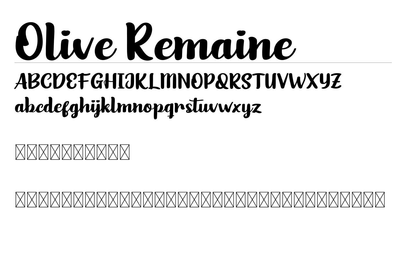 Olive Remain Font preview