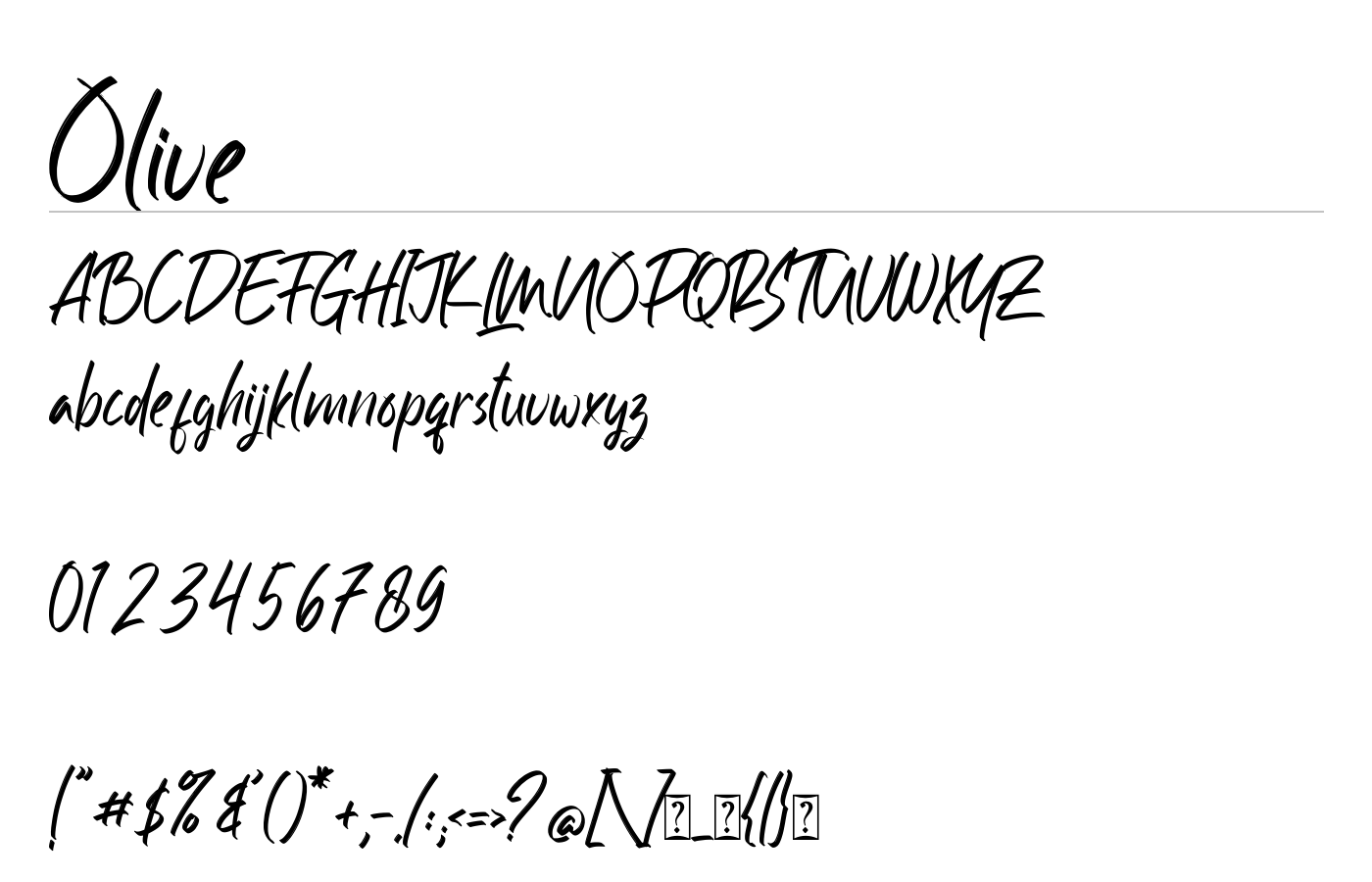 Olive Font preview
