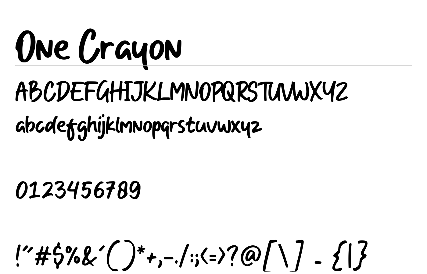 One Crayon Font preview