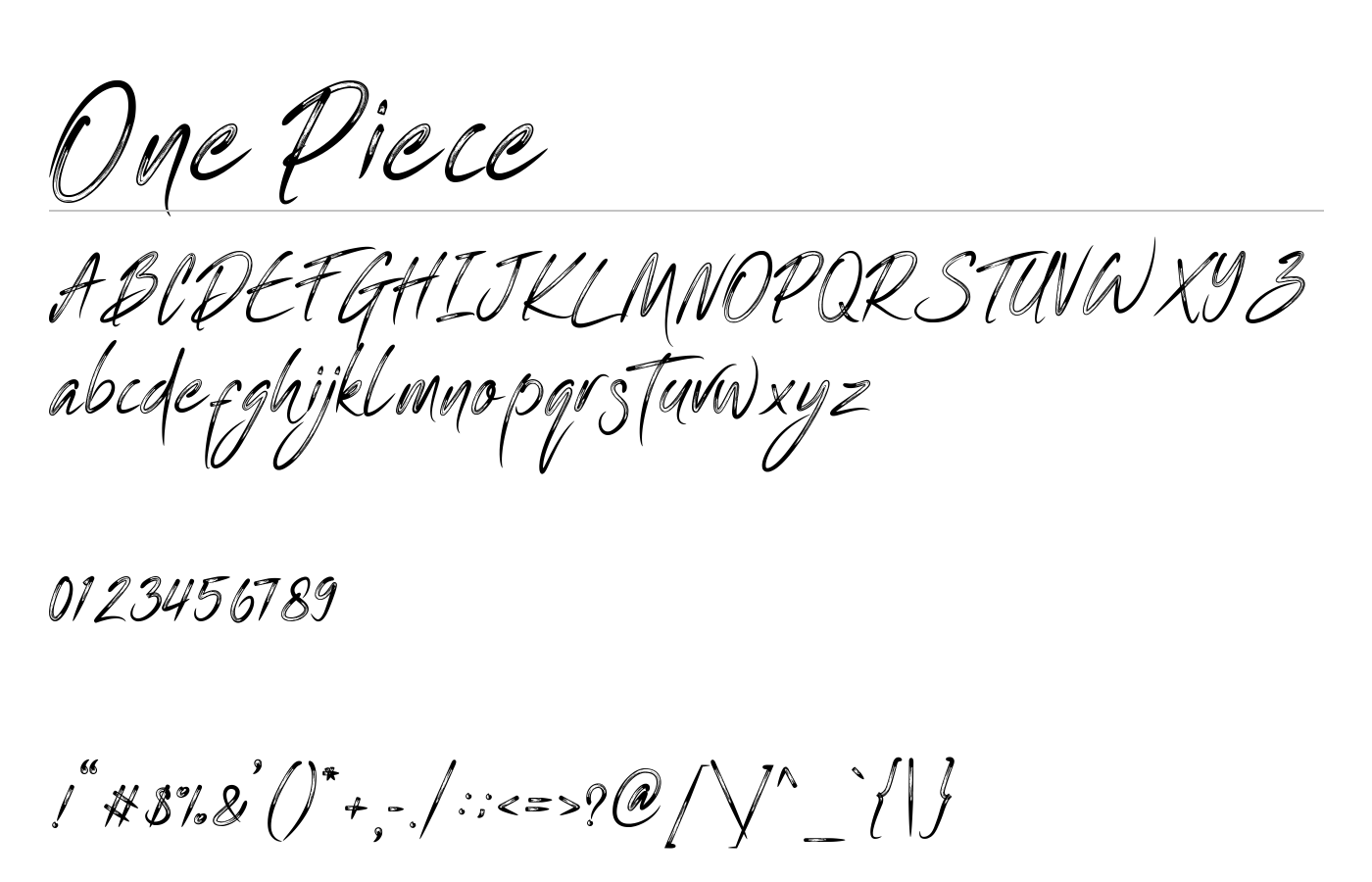 One Piece Font preview