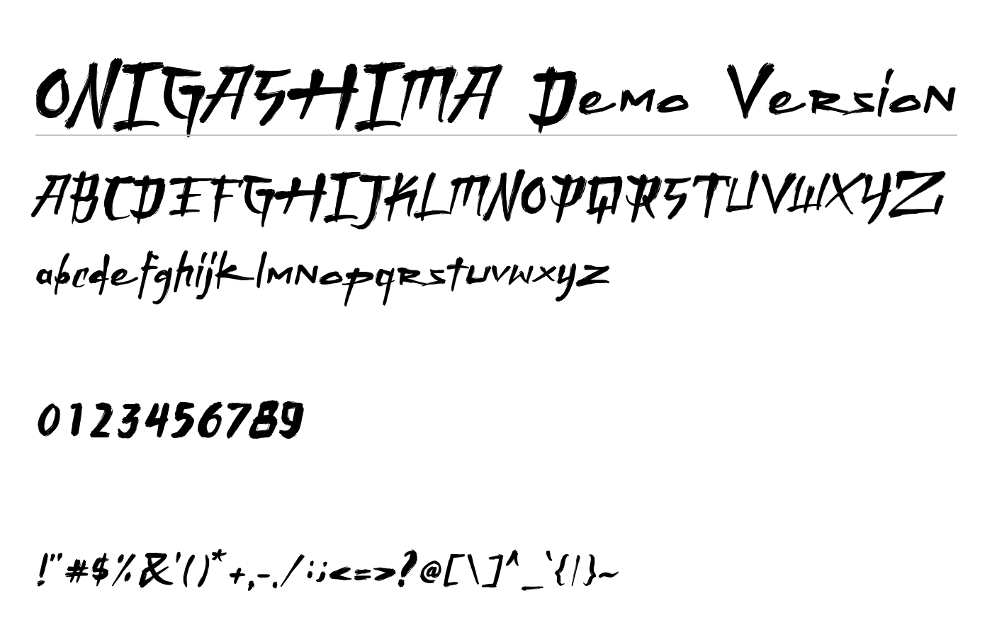 Onigashima Font preview
