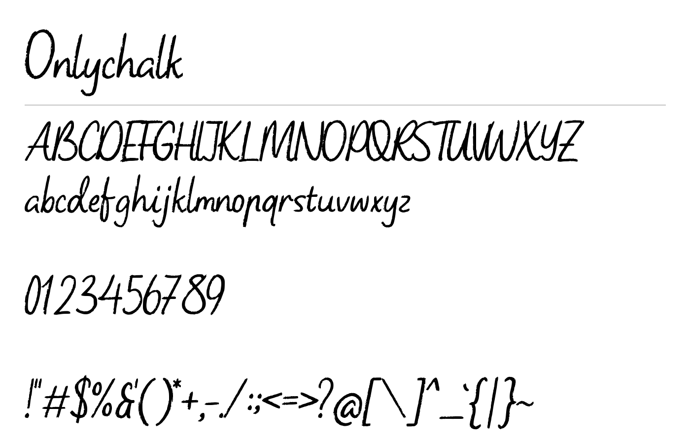 Onlychalk Font preview