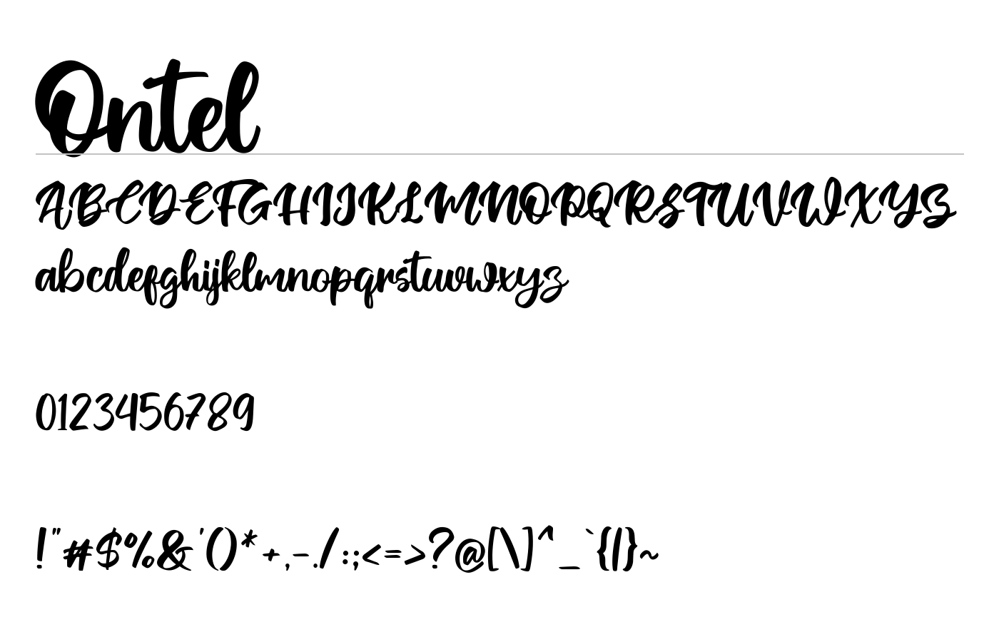 Ontel Script Font preview