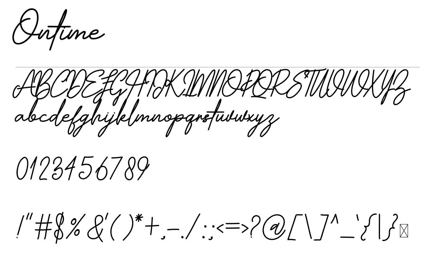Ontime Font preview