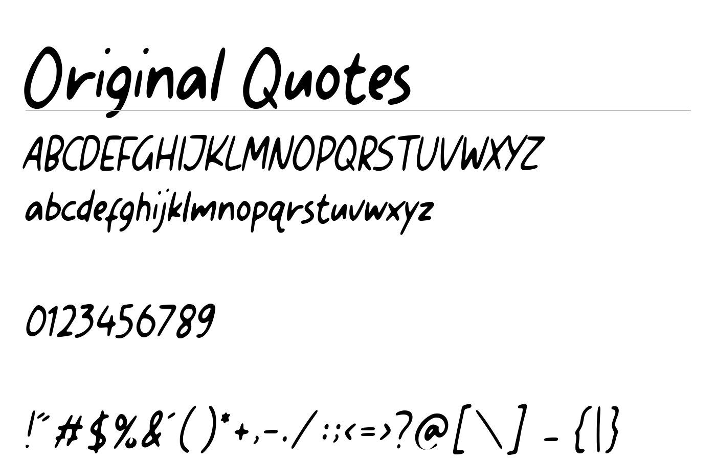 Original Quotes Font preview