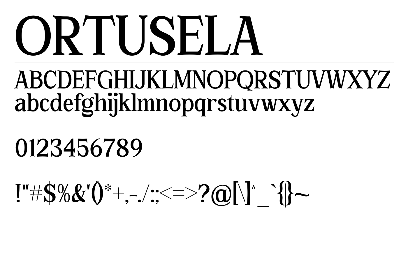 Ortusela Font preview