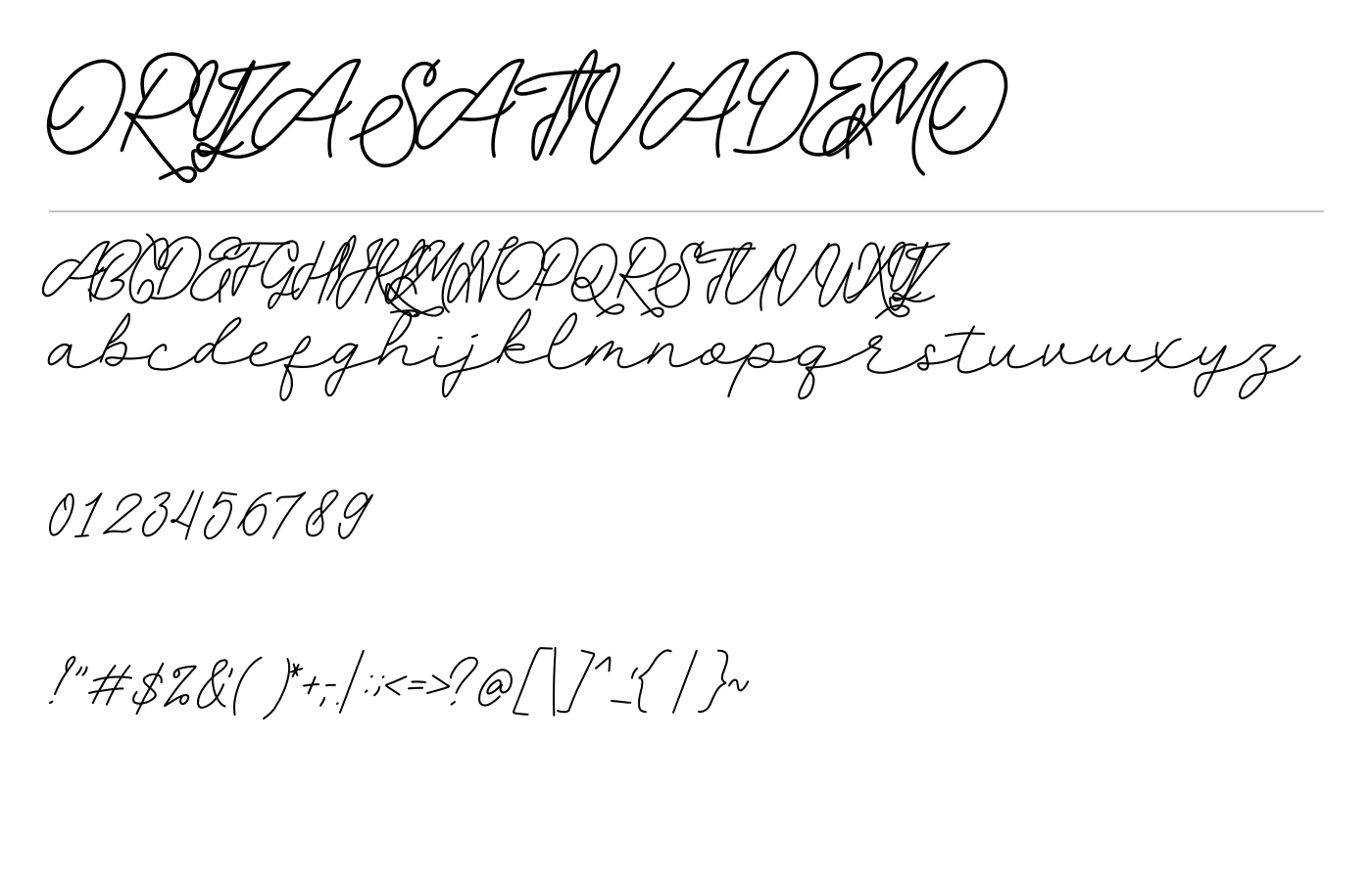 Oryza Sativa Font preview