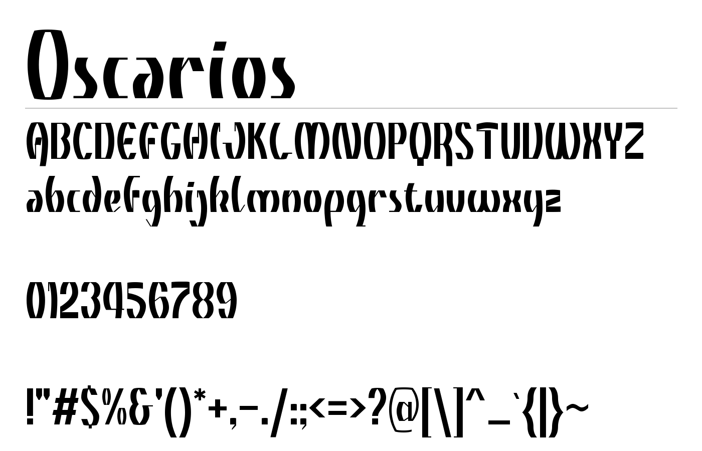 Oscarios Font preview