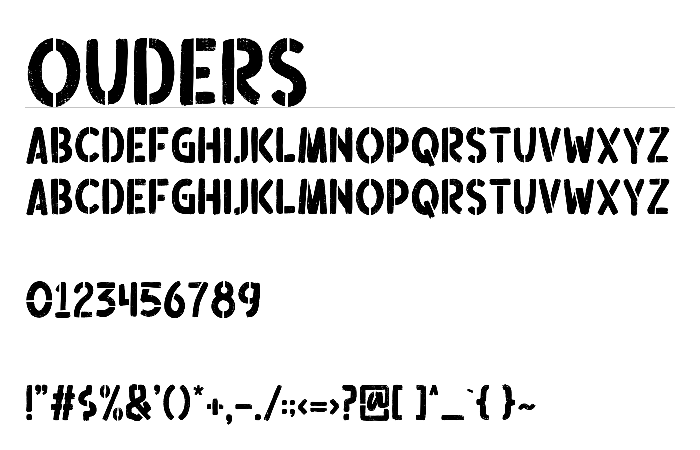 Ouders Font preview