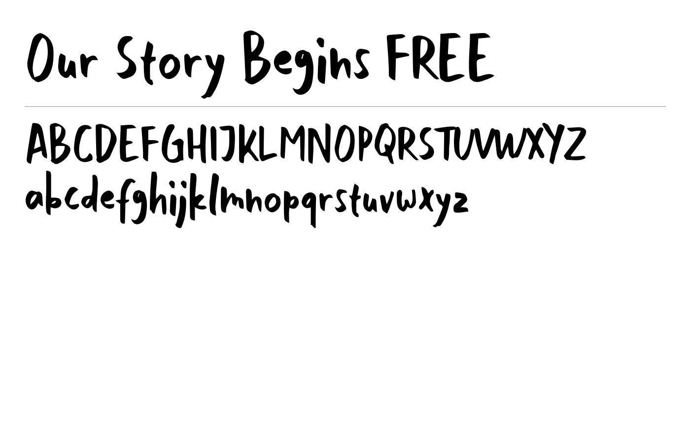 Our Story Begins Font preview