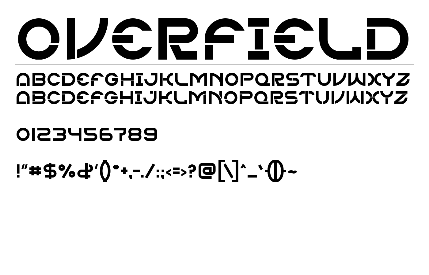 Overfield Font preview